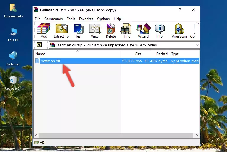 Copying the Battman.dll file into the software's file folder