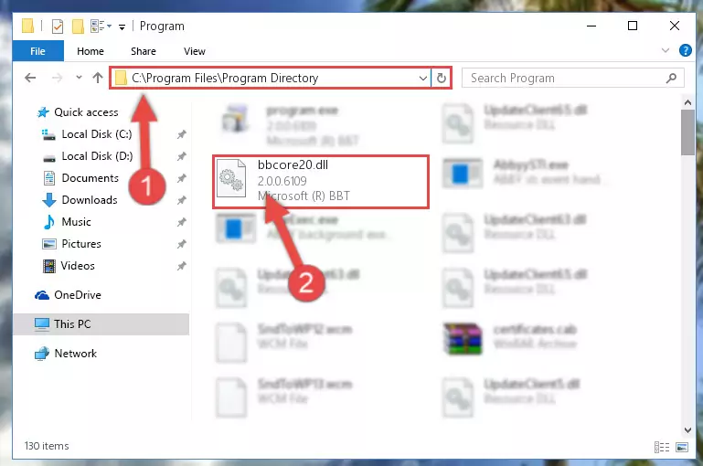 Choosing the Bbcore20.dll library
