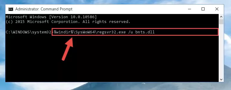 Reregistering the Bnts.dll file in the system (for 64 Bit)