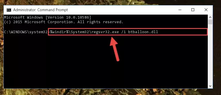 Reregistering the Btballoon.dll file in the system (for 64 Bit)