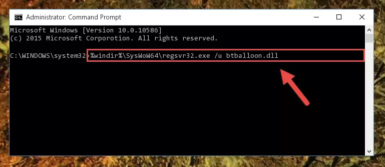 Reregistering the Btballoon.dll file in the system