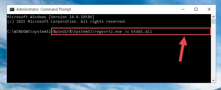 Reregistering the Btddi.dll file in the system