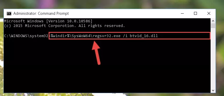 Deleting the Btvid_16.dll file's problematic registry in the Windows Registry Editor