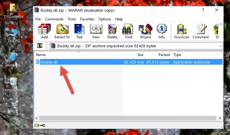 Copying the Buddy.dll file into the software's file folder