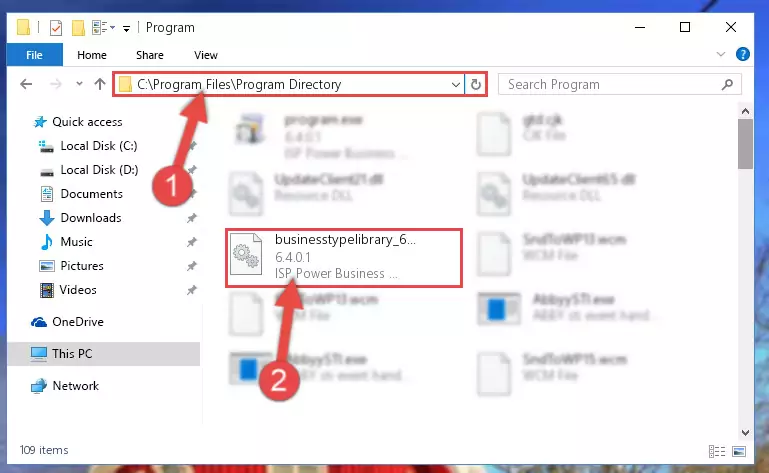 Uninstalling the broken registry of the Businesstypelibrary_63.dll file from the Windows Registry Editor (for 64 Bit)