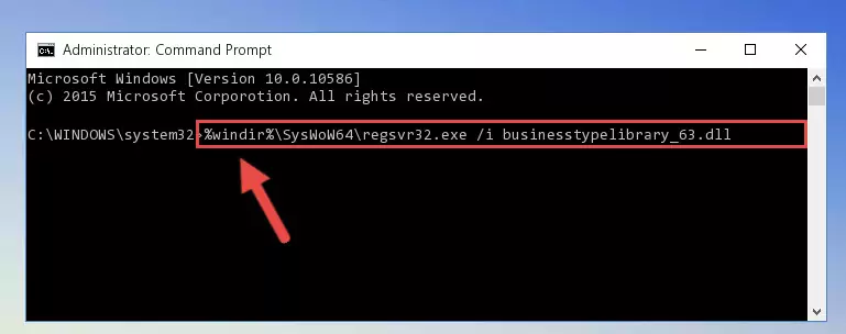 Cleaning the problematic registry of the Businesstypelibrary_63.dll file from the Windows Registry Editor