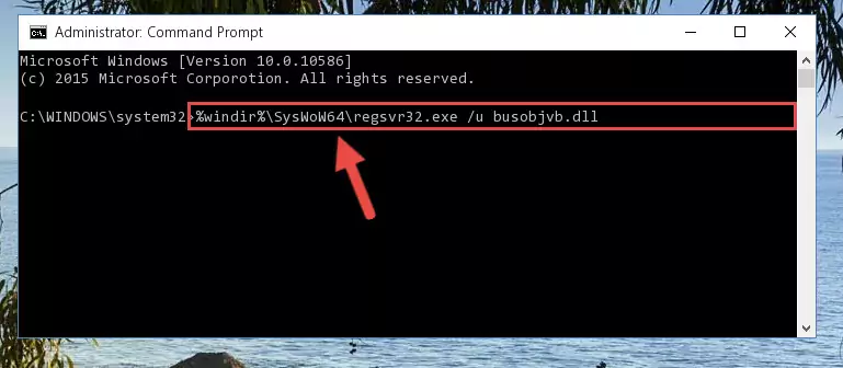 Reregistering the Busobjvb.dll library in the system