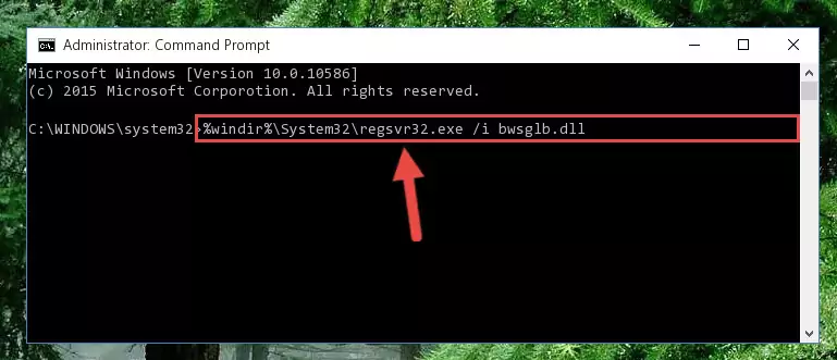 Reregistering the Bwsglb.dll library in the system (for 64 Bit)