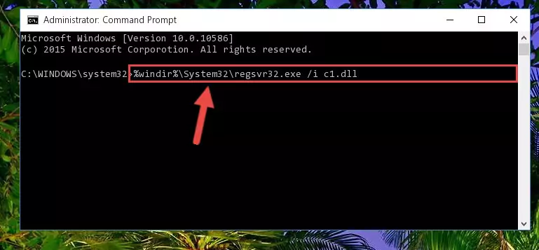 Deleting the C1.dll library's problematic registry in the Windows Registry Editor