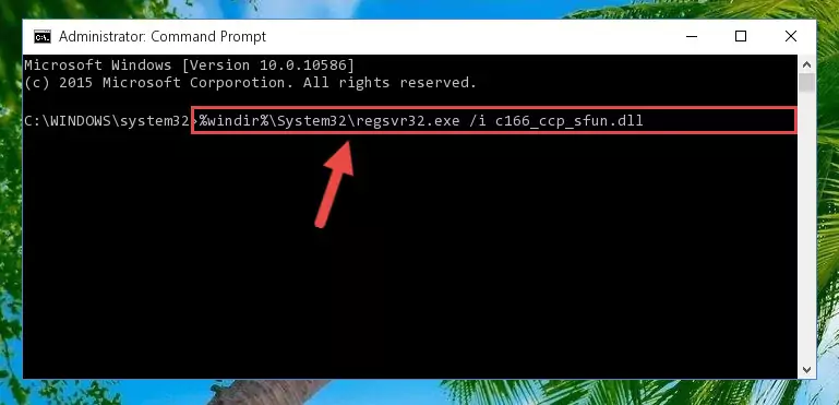 Deleting the damaged registry of the C166_ccp_sfun.dll