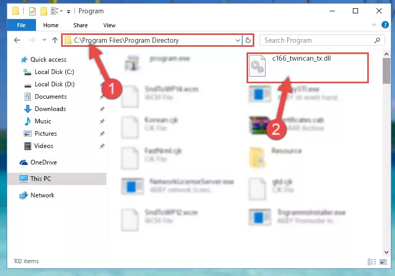 Uninstalling the damaged C166_twincan_tx.dll library's registry from the system (for 64 Bit)
