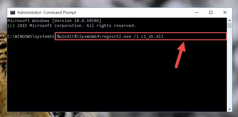 Deleting the C1_sh.dll file's problematic registry in the Windows Registry Editor