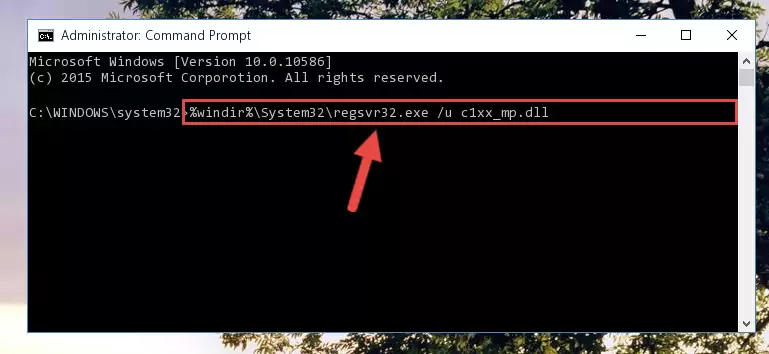 Reregistering the C1xx_mp.dll file in the system
