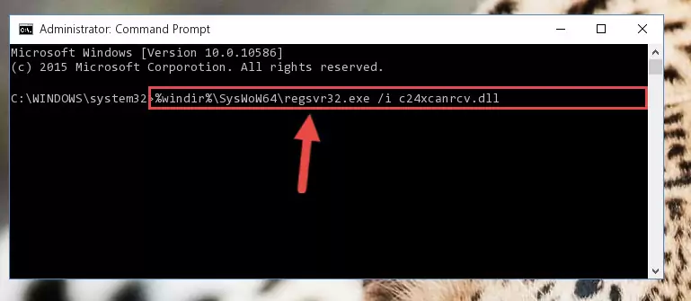 Deleting the C24xcanrcv.dll library's problematic registry in the Windows Registry Editor