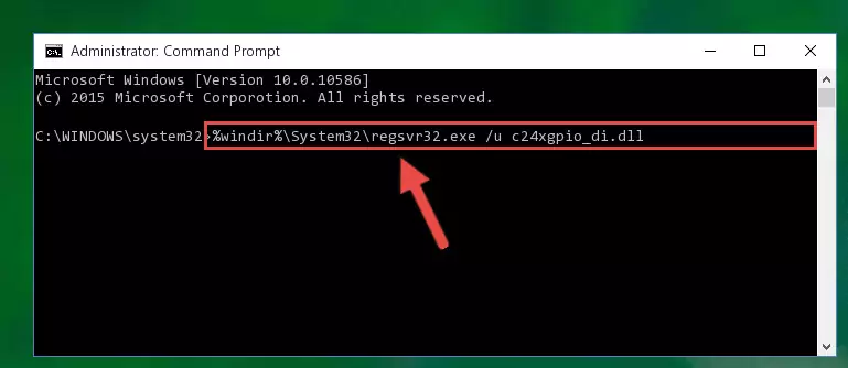 Reregistering the C24xgpio_di.dll file in the system