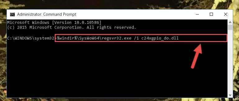 Uninstalling the broken registry of the C24xgpio_do.dll file from the Windows Registry Editor (for 64 Bit)