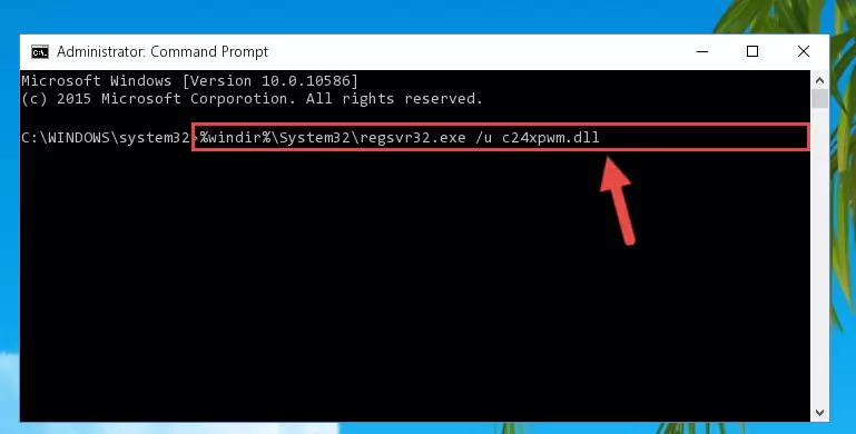 Creating a new registry for the C24xpwm.dll library in the Windows Registry Editor