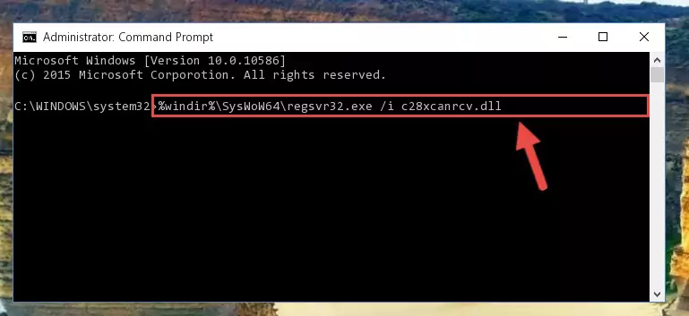 Deleting the C28xcanrcv.dll library's problematic registry in the Windows Registry Editor