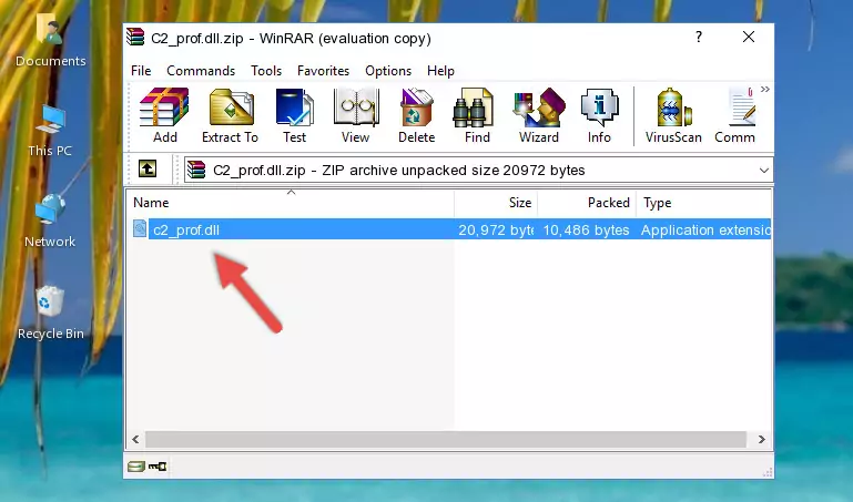 Copying the C2_prof.dll file into the software's file folder