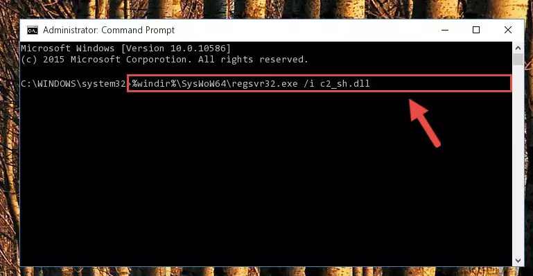 Uninstalling the damaged C2_sh.dll file's registry from the system (for 64 Bit)