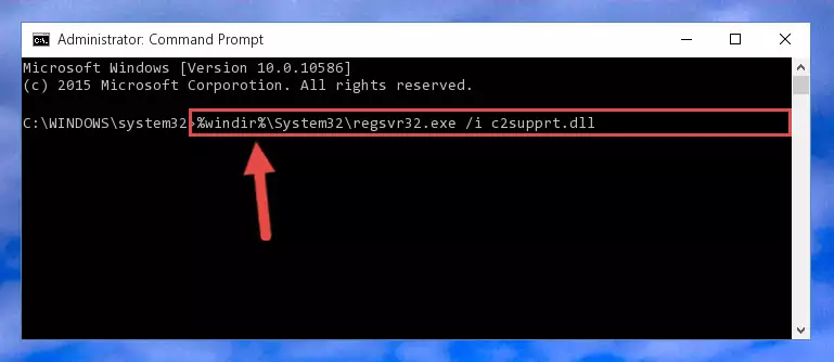 Cleaning the problematic registry of the C2supprt.dll file from the Windows Registry Editor