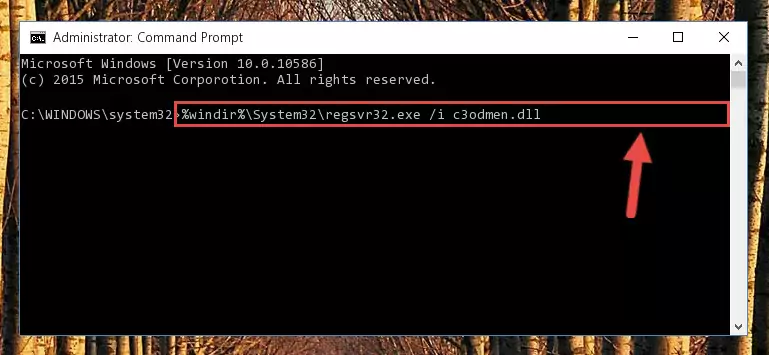 Reregistering the C3odmen.dll file in the system (for 64 Bit)