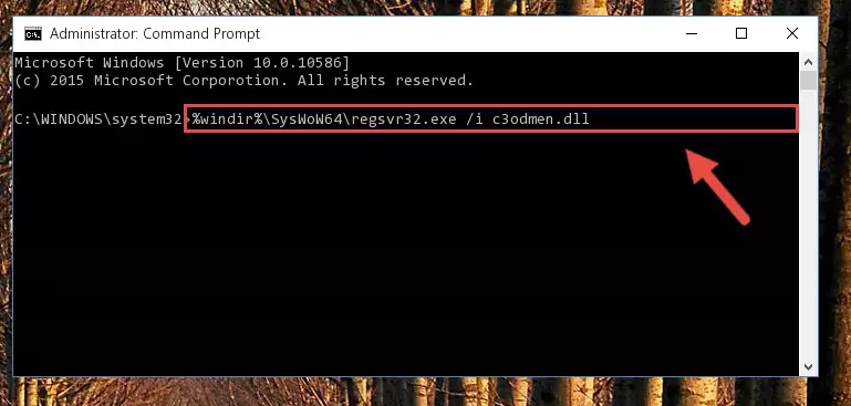 Cleaning the problematic registry of the C3odmen.dll file from the Windows Registry Editor
