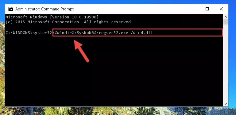 Reregistering the C4.dll file in the system (for 64 Bit)