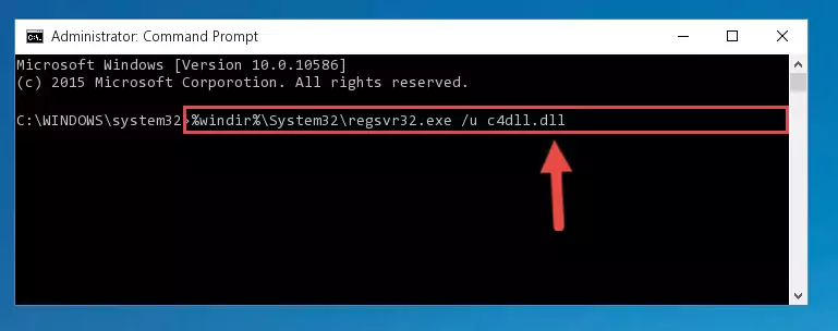 Reregistering the C4dll.dll file in the system