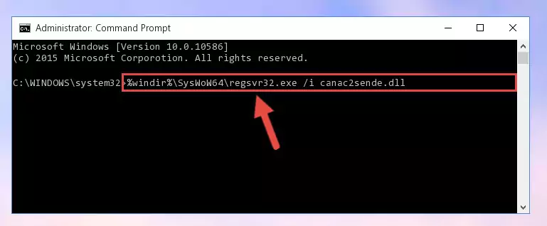 Uninstalling the damaged Canac2sende.dll library's registry from the system (for 64 Bit)