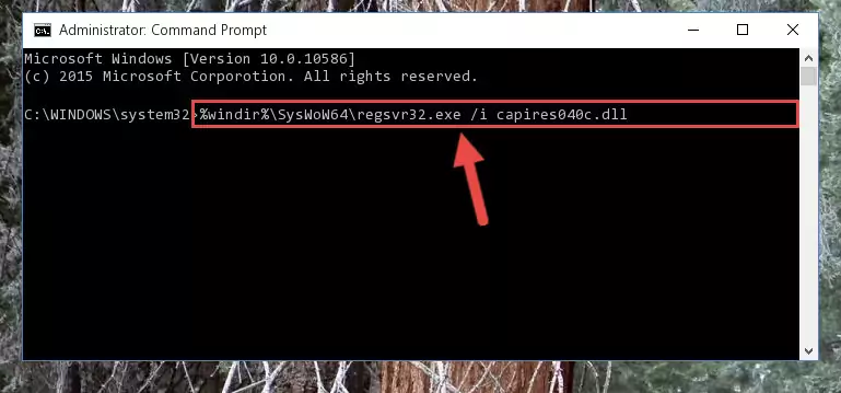 Uninstalling the Capires040c.dll library's broken registry from the Registry Editor (for 64 Bit)