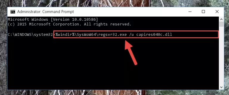 Reregistering the Capires040c.dll library in the system (for 64 Bit)