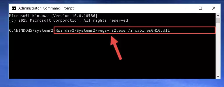 Cleaning the problematic registry of the Capires0410.dll library from the Windows Registry Editor