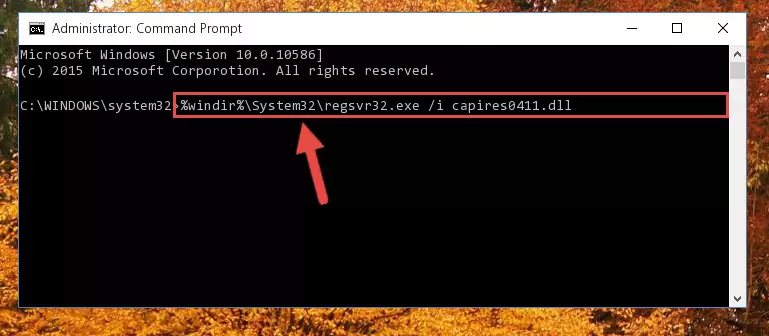 Reregistering the Capires0411.dll file in the system (for 64 Bit)