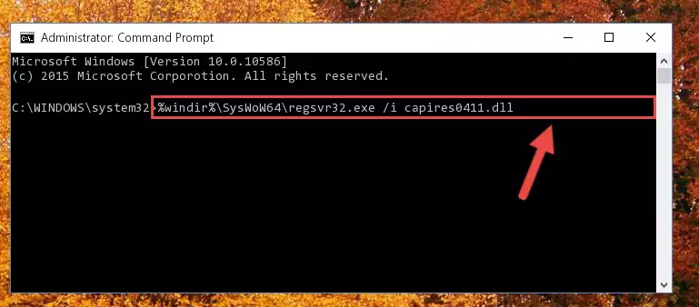Deleting the Capires0411.dll file's problematic registry in the Windows Registry Editor
