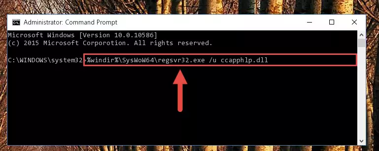 Reregistering the Ccapphlp.dll library in the system