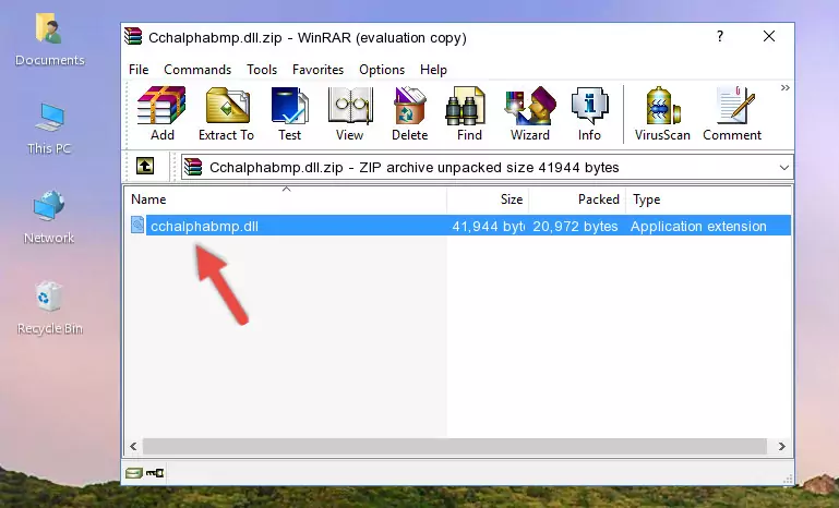 Copying the Cchalphabmp.dll library into the program's installation directory