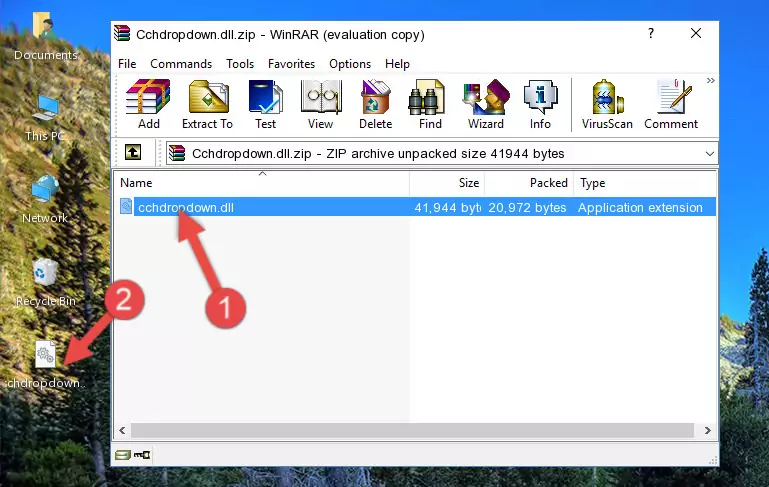 Pasting the Cchdropdown.dll library into the program's installation directory