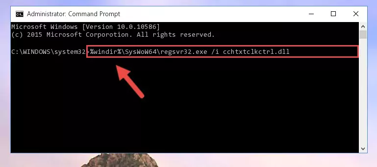 Deleting the Cchtxtclkctrl.dll library's problematic registry in the Windows Registry Editor