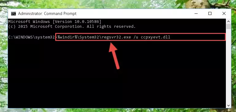 Reregistering the Ccpxyevt.dll file in the system
