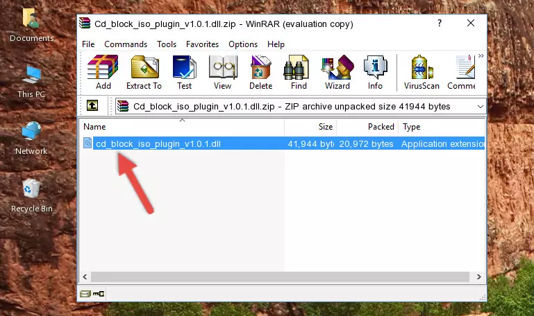 Pasting the Cd_block_iso_plugin_v1.0.1.dll library into the program's installation directory
