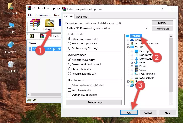 Pasting the Cd_block_iso_plugin_v1.0.1.dll library into the Windows/System32 directory