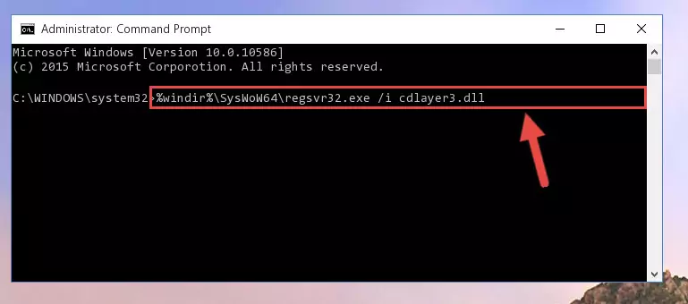 Uninstalling the damaged Cdlayer3.dll file's registry from the system (for 64 Bit)