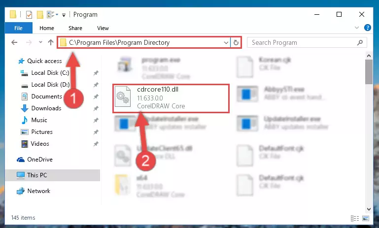 Choosing the Cdrcore110.dll library