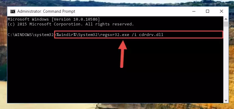 Uninstalling the Cdrdrv.dll library from the system registry