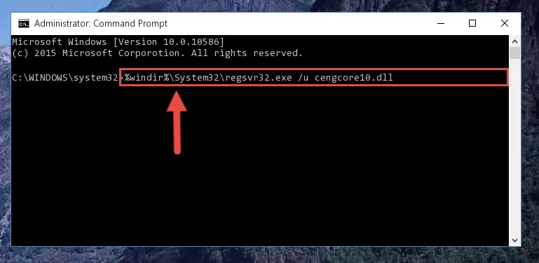 Reregistering the Cengcore10.dll library in the system