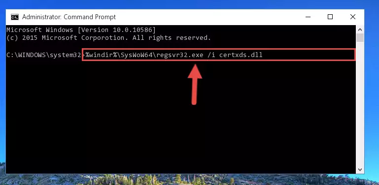 Deleting the damaged registry of the Certxds.dll