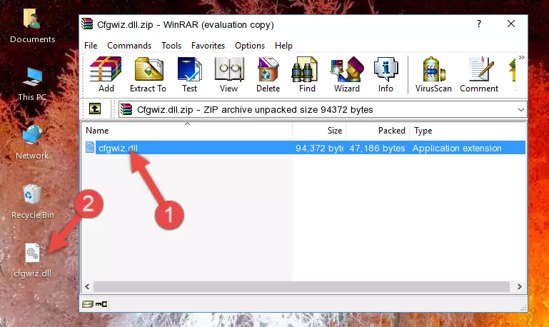 Copying the Cfgwiz.dll file into the file folder of the software.
