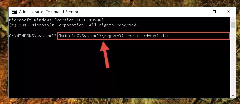 Uninstalling the Cfpapi.dll file from the system registry
