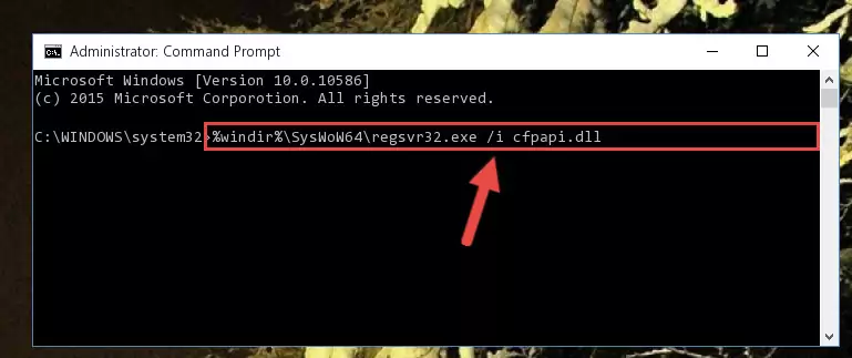 Uninstalling the Cfpapi.dll file's broken registry from the Registry Editor (for 64 Bit)